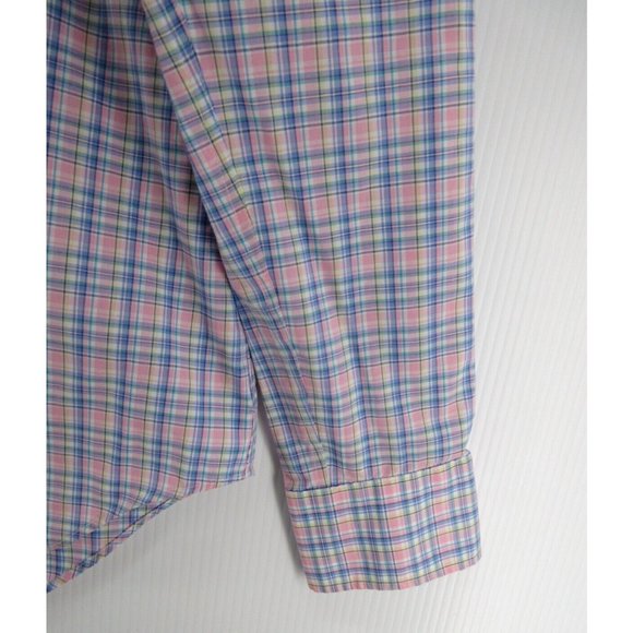 Lauren Ralph Lauren Shirt 15 1/2 Medium Pink Classic Fit Non Iron Plaid - Picture 3 of 11